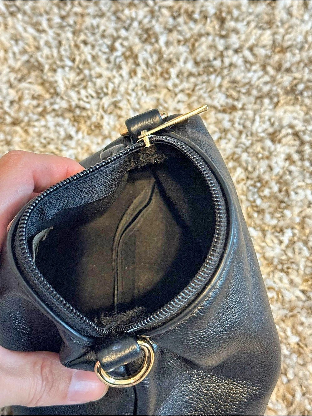 Anthropologie Black Cosmetic Bag Like New - Picture 6 of 9